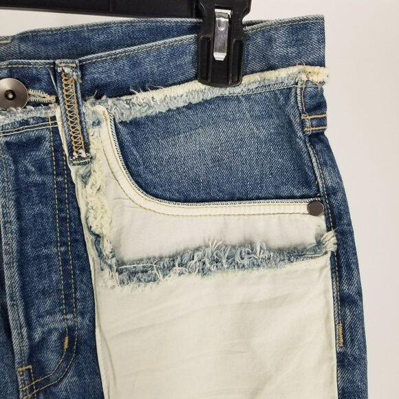 NWT Helmut Lang Inside Out Oversized Boyfriend Jeans Blue Denim White Pockets - Picture 11 of 14